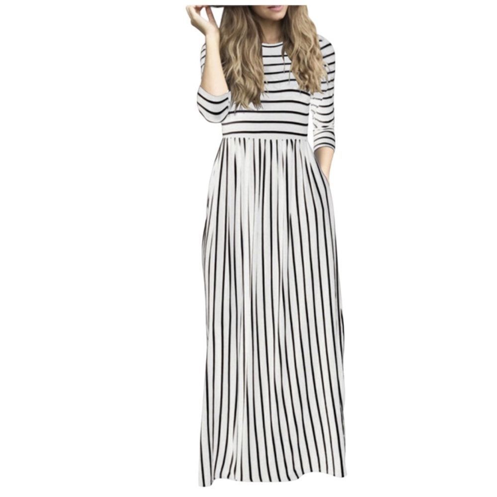 Striped Black and White Maxi Dress